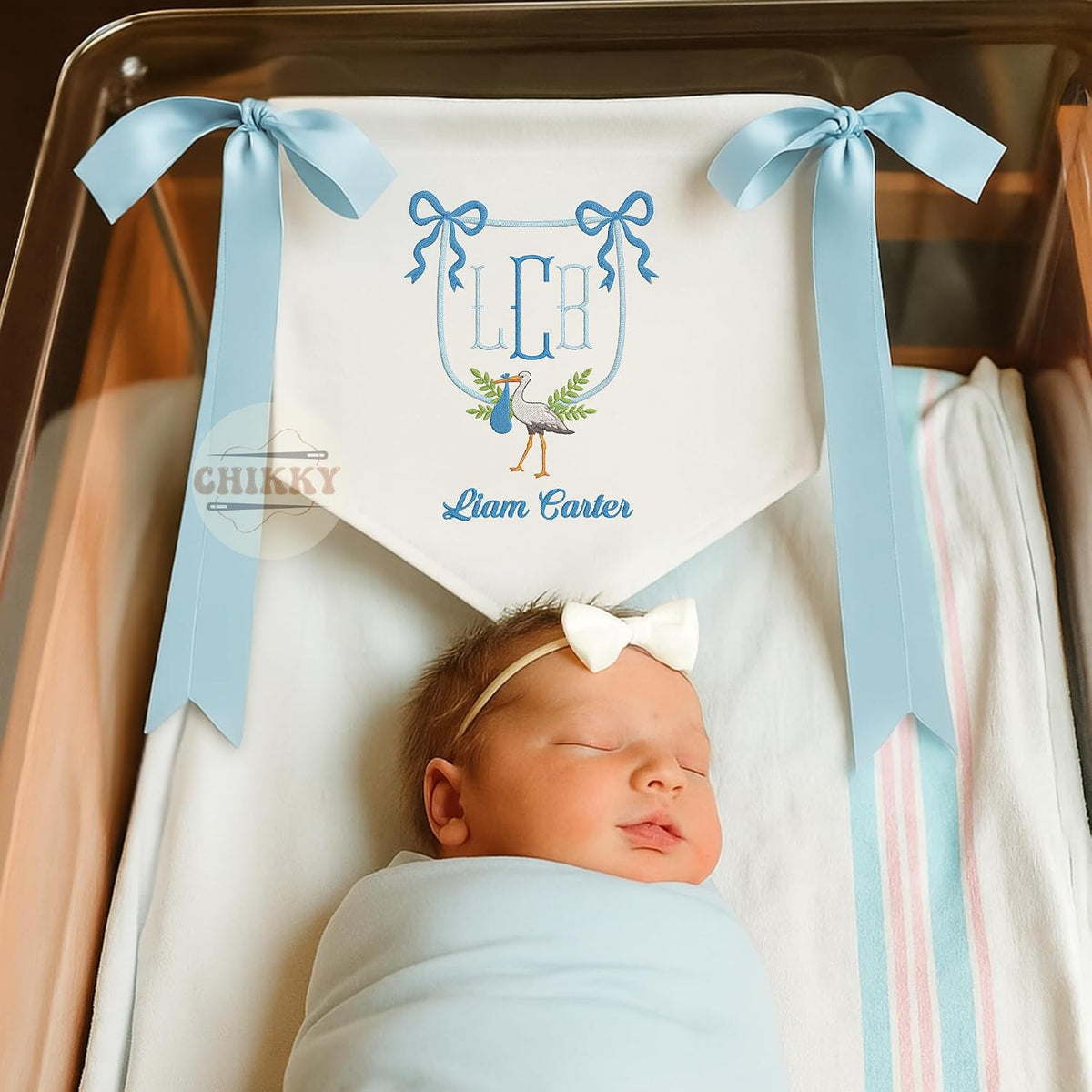 Personalized Embroidered Baby Name Banner — 5 — image 2