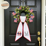 Patriotic Personalized Wreath Sash — 5 - Bow American Flag — image 5
