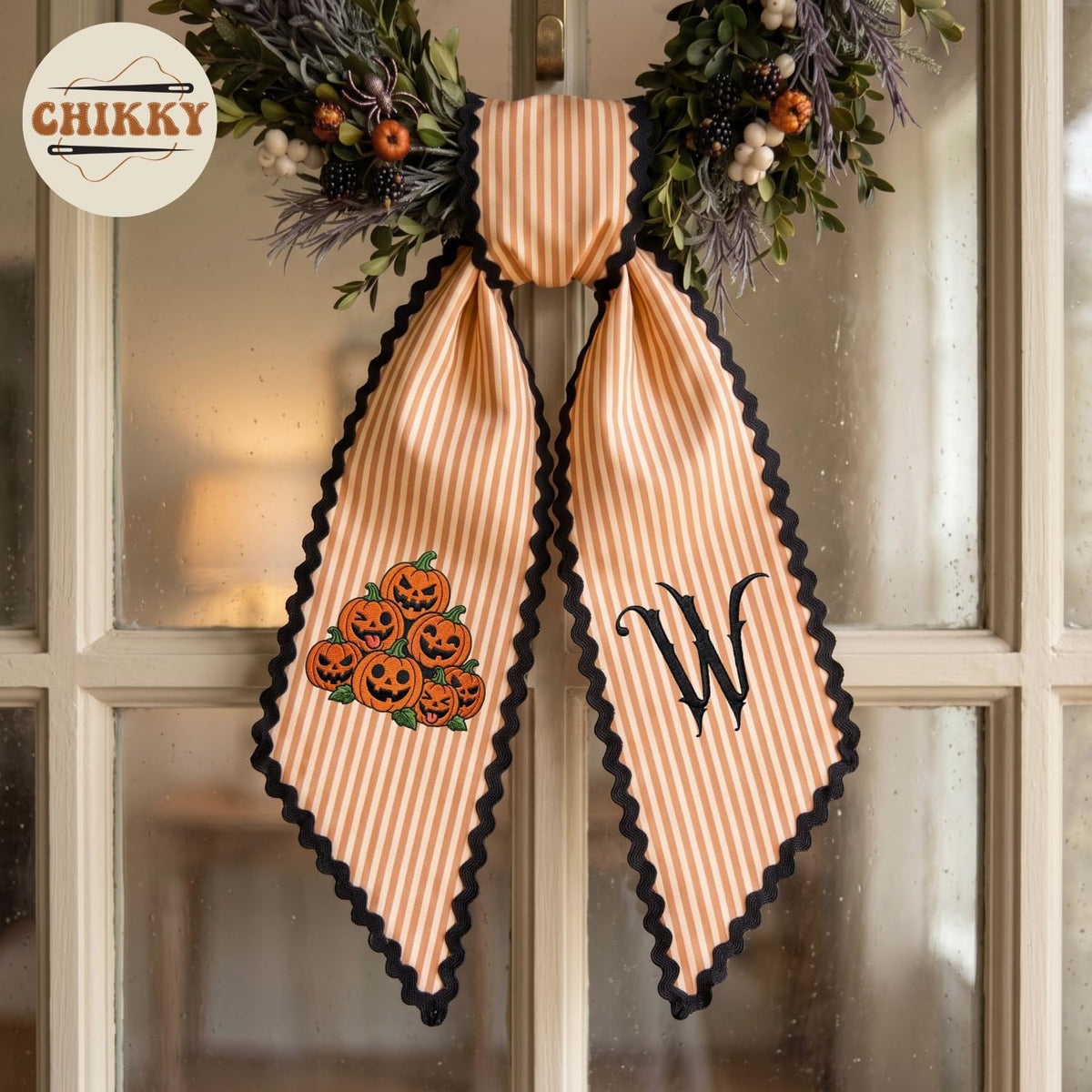 Halloween Personalized Wreath Sash — image 4