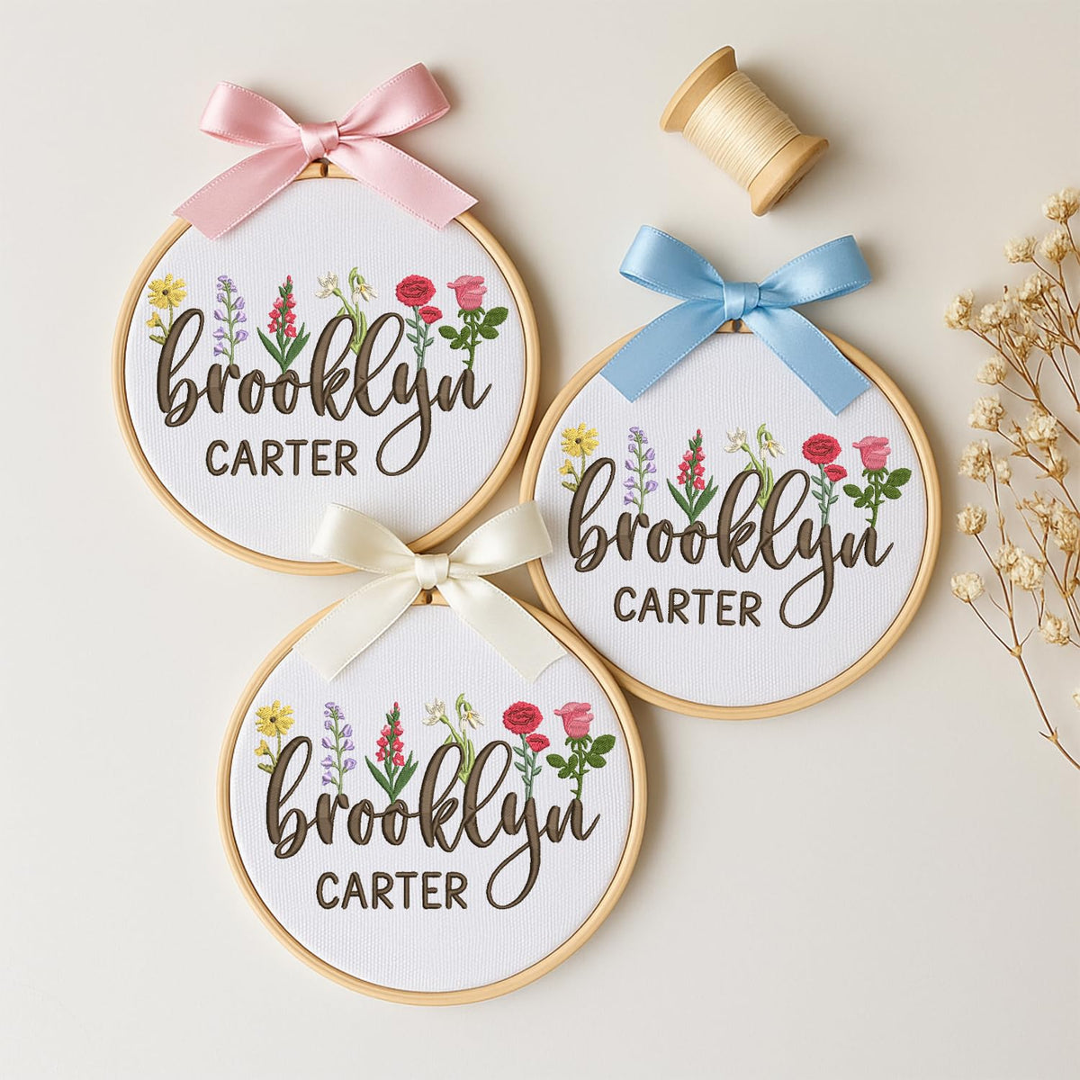 Personalized Embroidered Baby Name Hoop — 12 — image 2