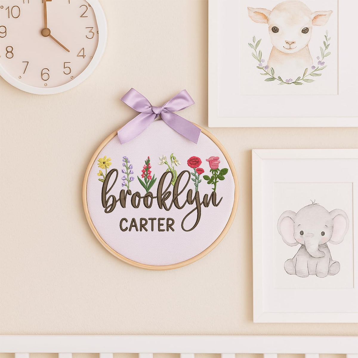 Personalized Embroidered Baby Name Hoop — 12 — image 7