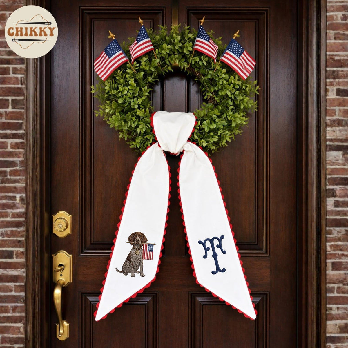 Patriotic Personalized Wreath Sash — image 2