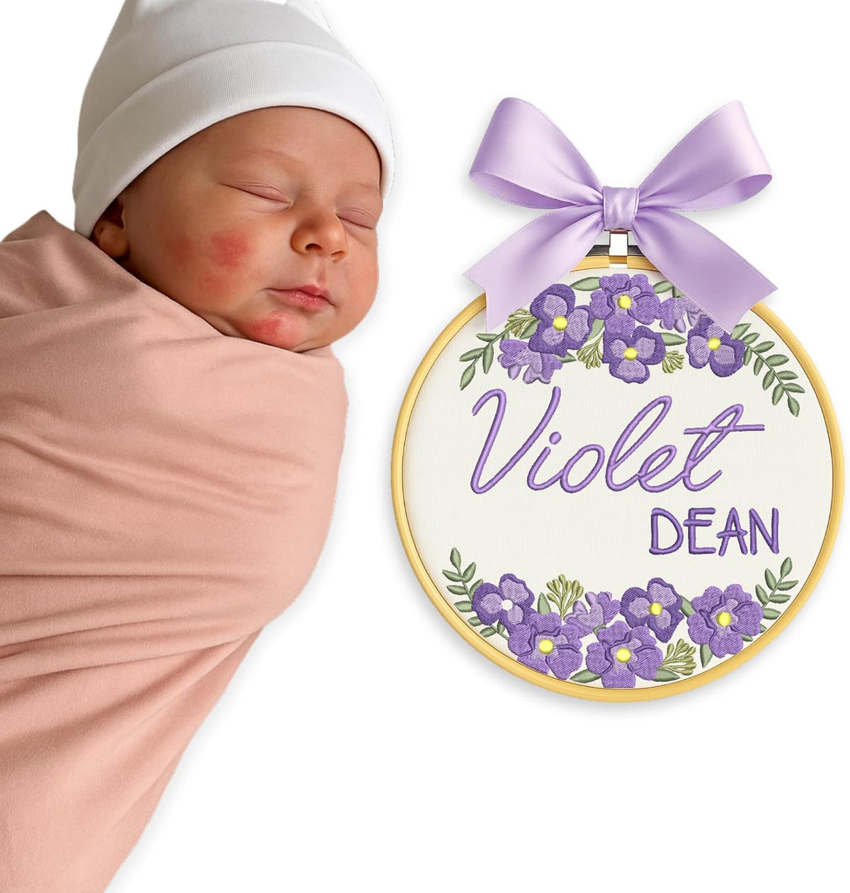 Personalized Embroidered Baby Name Hoop — 2