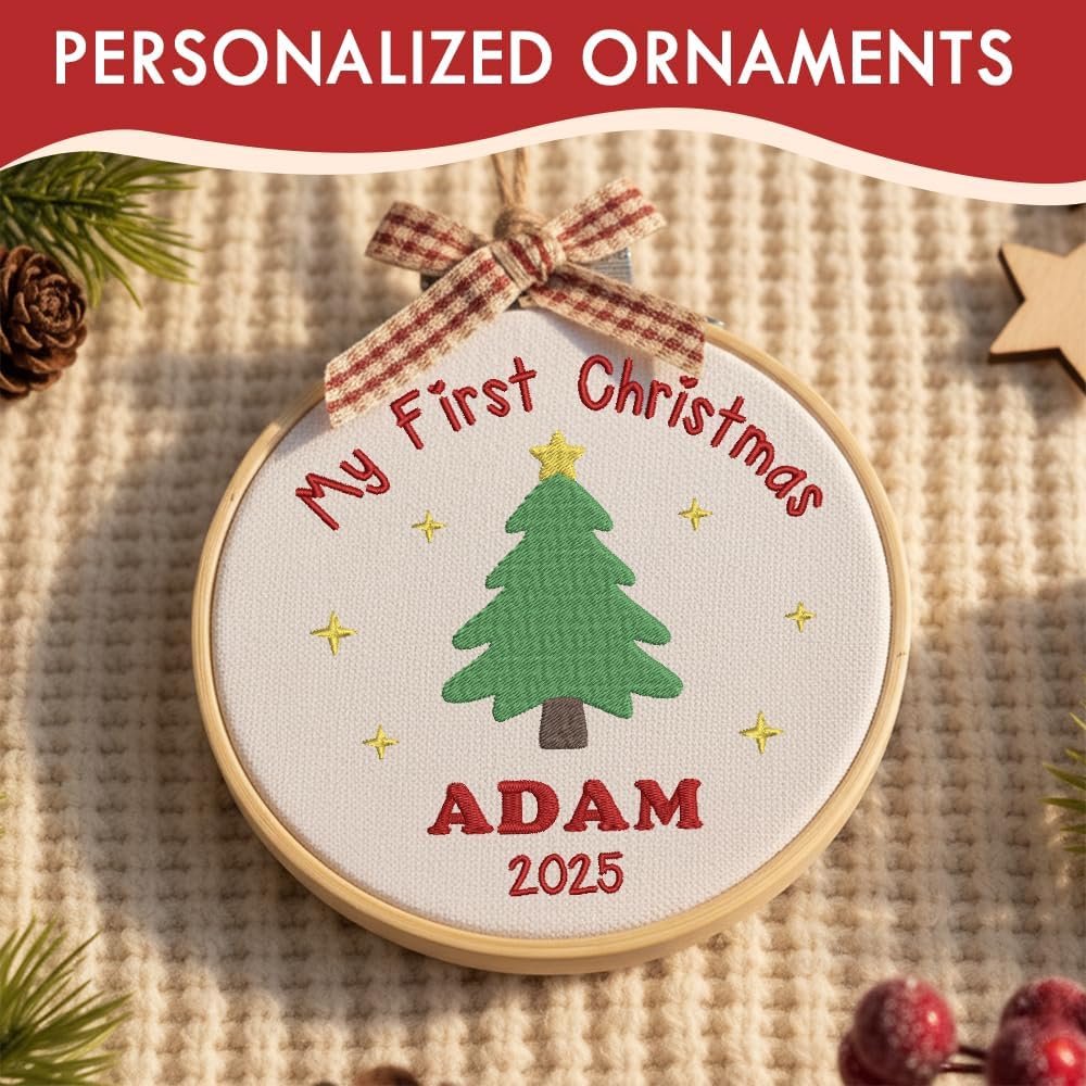 Personalized Baby's First Christmas Ornament — 7 — image 8
