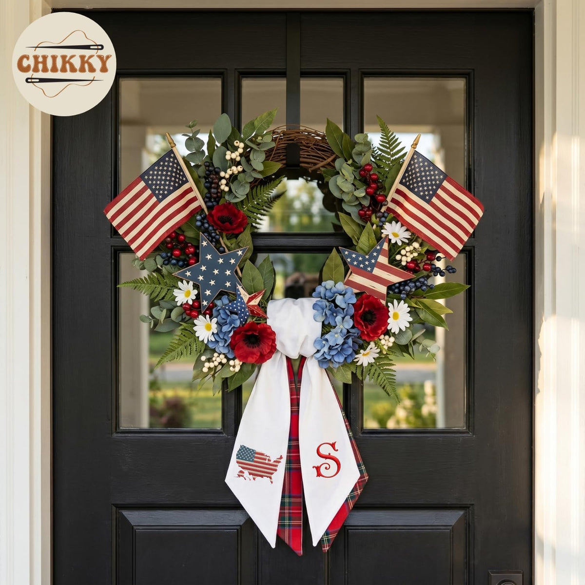 Monogram Personalized Wreath Sash — 6 - USA map — image 6