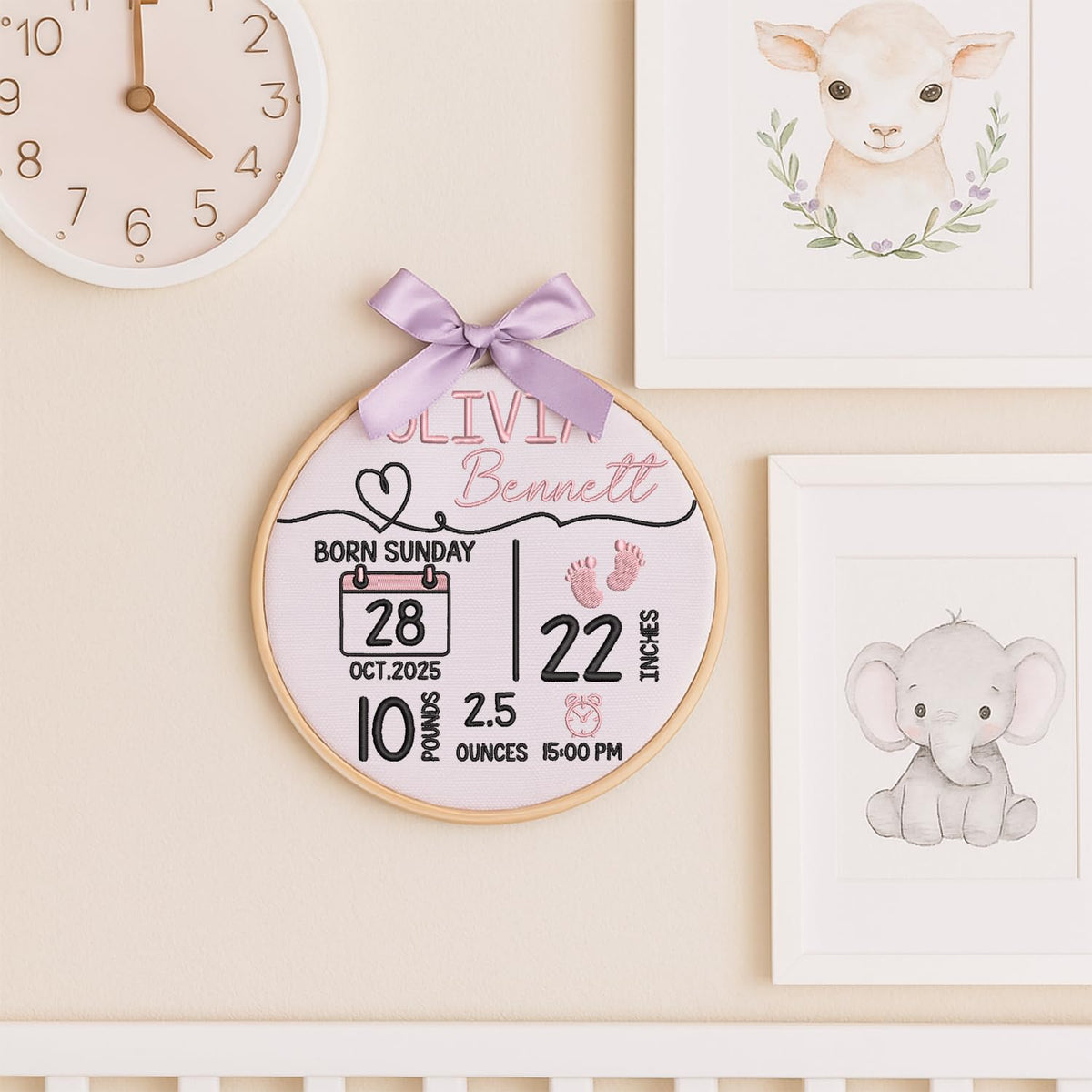 Personalized Embroidered Baby Name Hoop — 5 — image 7