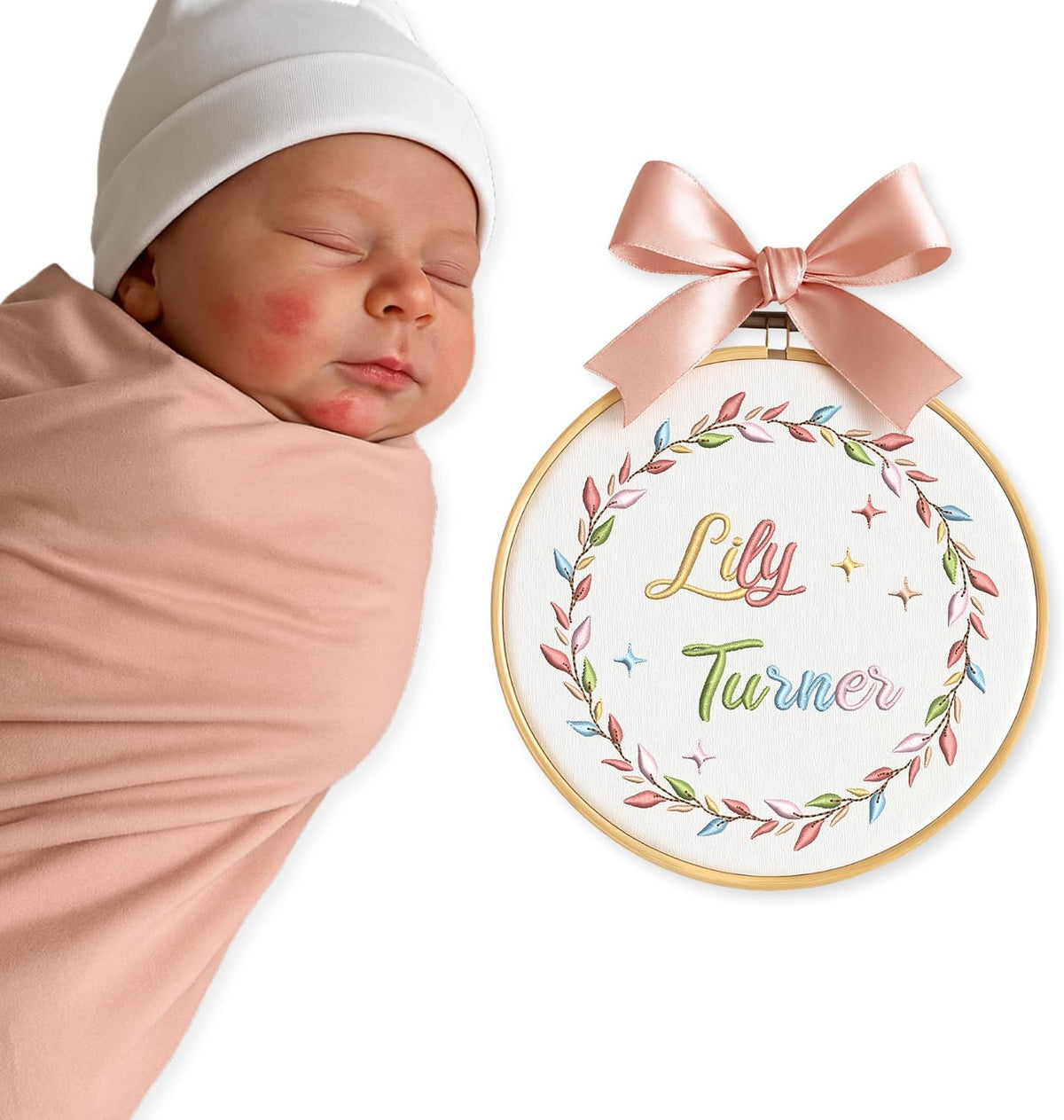 Personalized Embroidered Baby Name Hoop — 15