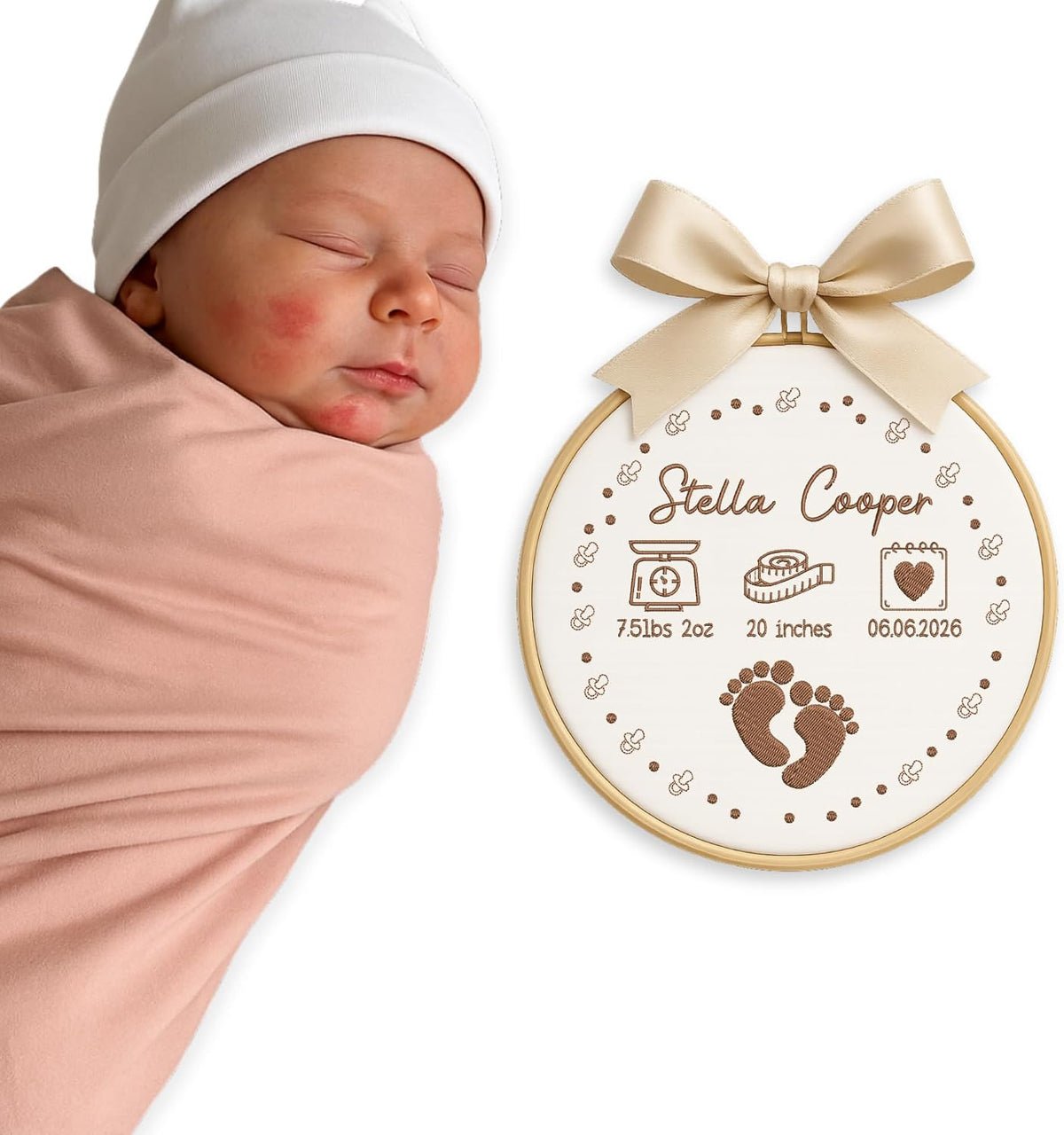 Personalized Embroidered Baby Name Hoop — 12