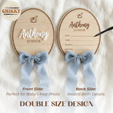 Personalized Wooden Birth Announcement Sign — 8 - oval pattern — image 5