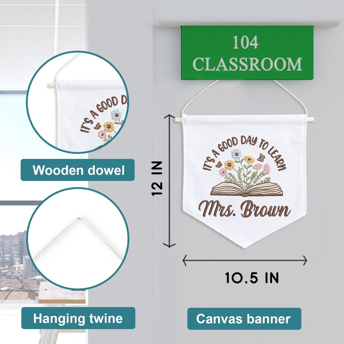 Personalized Embroidered Teacher Banner — 4 — image 6