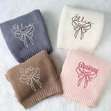 Personalized Knit Baby Blanket — 3 - Name Bow — image 2