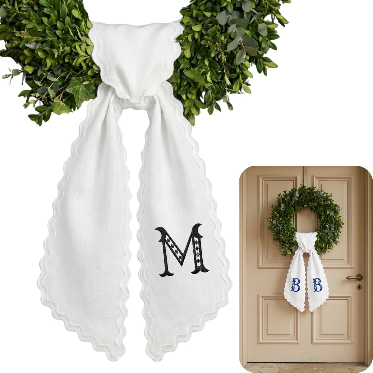 Christmas Personalized Wreath Sash