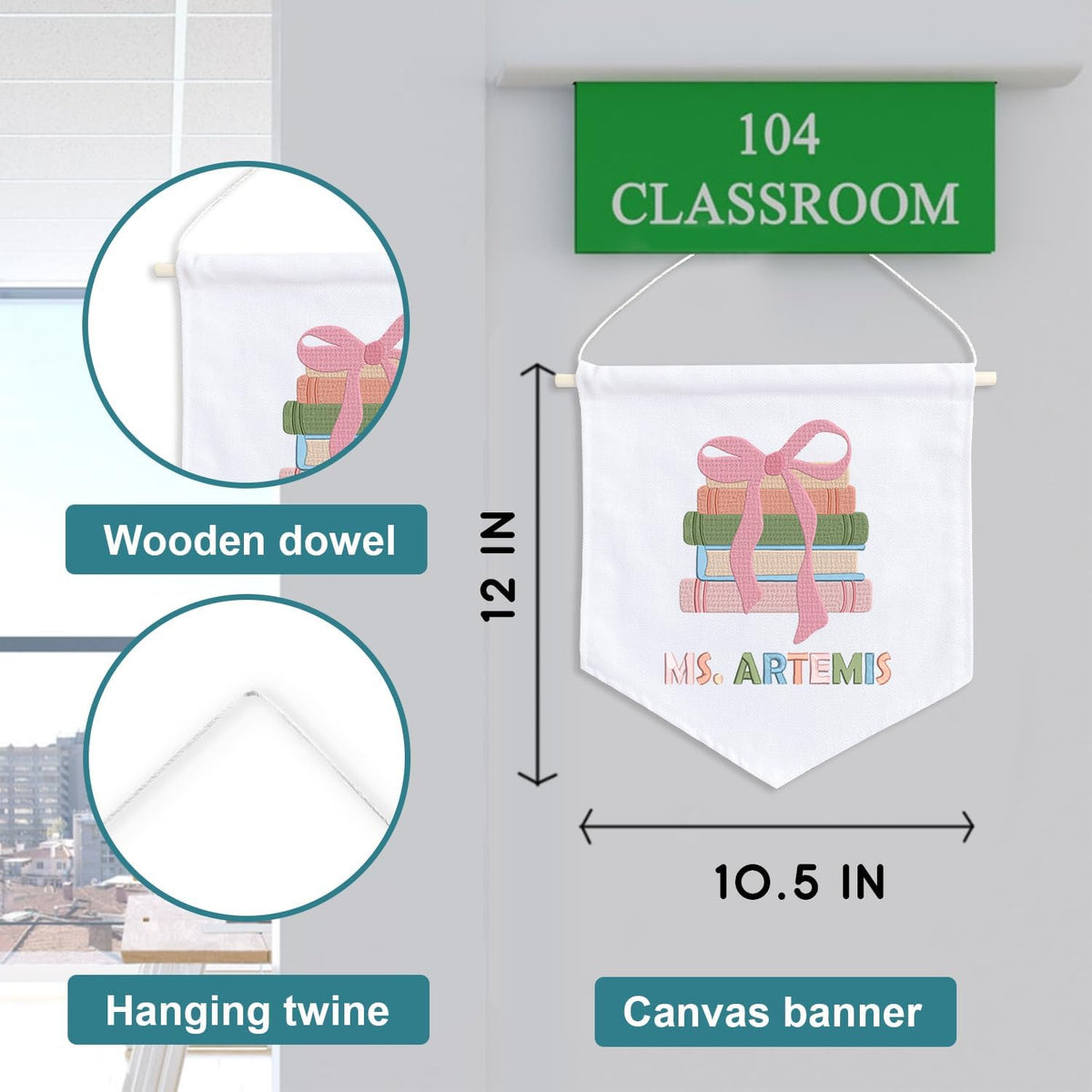 Personalized Embroidered Teacher Banner — 6 — image 6