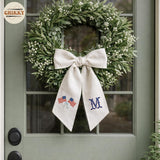 Patriotic Personalized Wreath Sash — 1 - American Flag & Initial — image 3