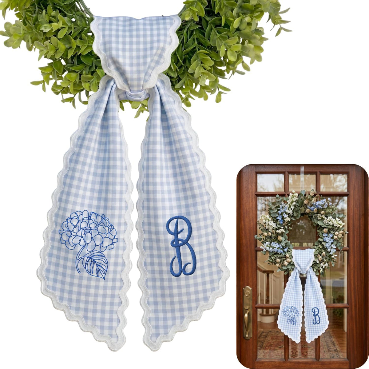 Christmas Personalized Wreath Sash