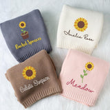 Personalized Knit Baby Blanket — 9 - Sunflowers — image 2