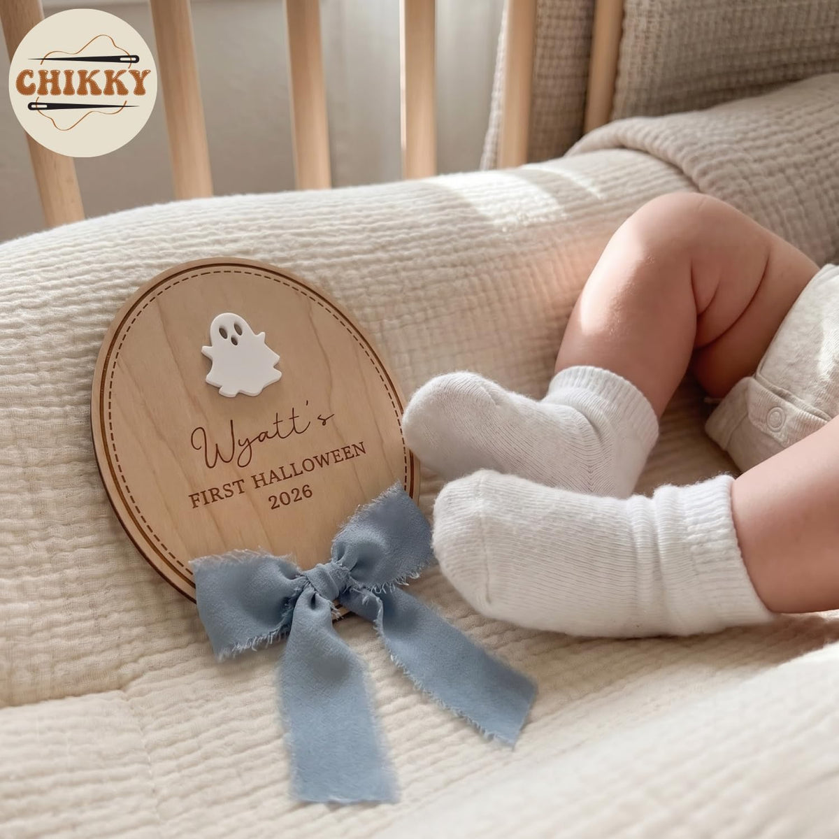 Personalized Wooden Birth Announcement Sign — image 3