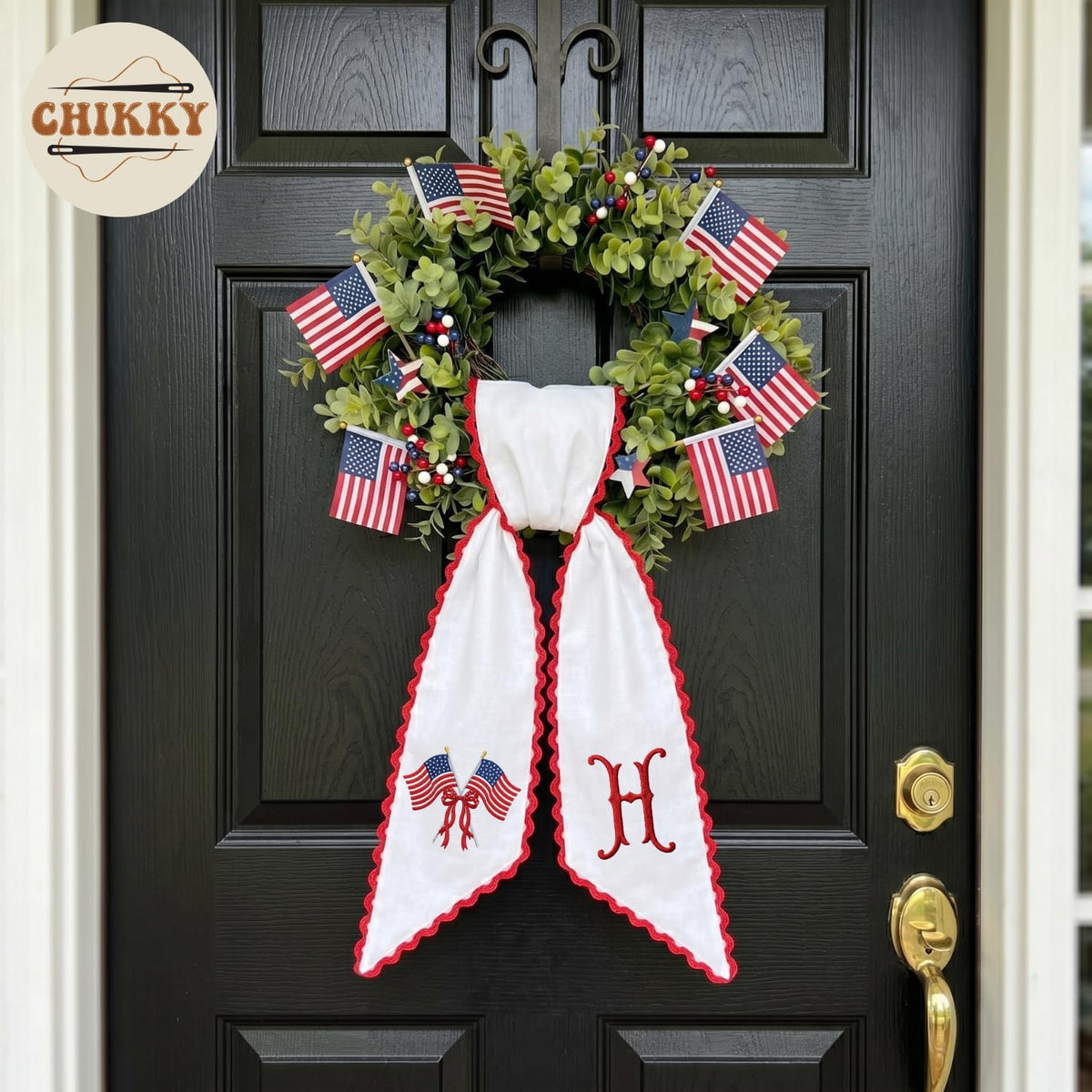 Patriotic Personalized Wreath Sash — 4 - USA Flag — image 2