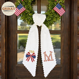 Patriotic Personalized Wreath Sash — 5 - Bow American Flag — image 4