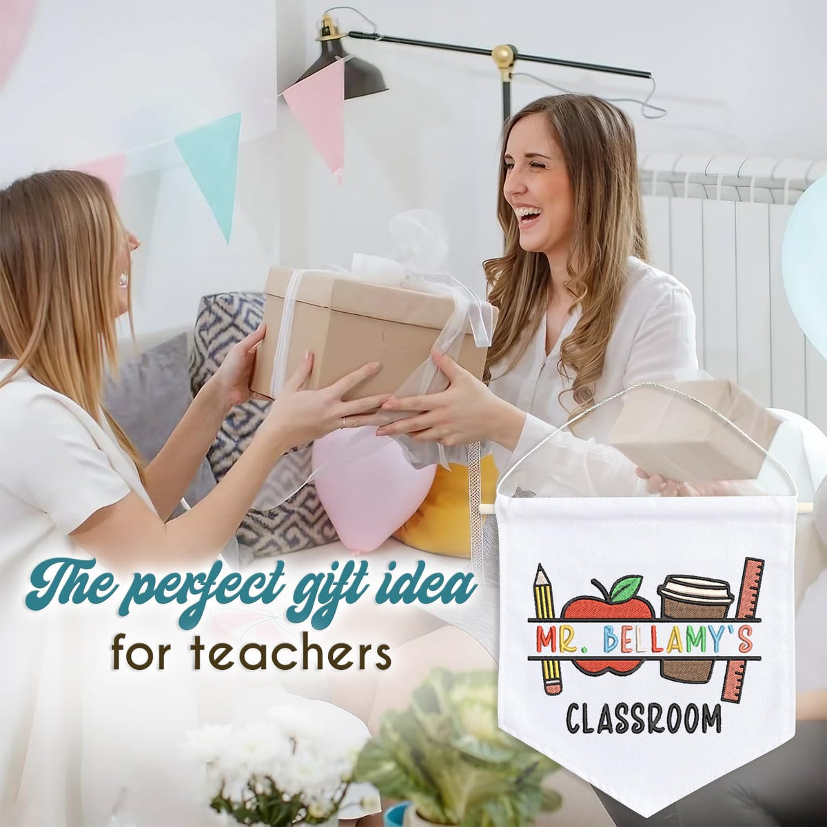 Personalized Embroidered Teacher Banner — 3 — image 7