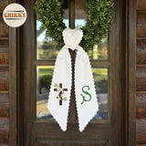 Monogram Personalized Wreath Sash — 8 - Flowers Cross — image 2