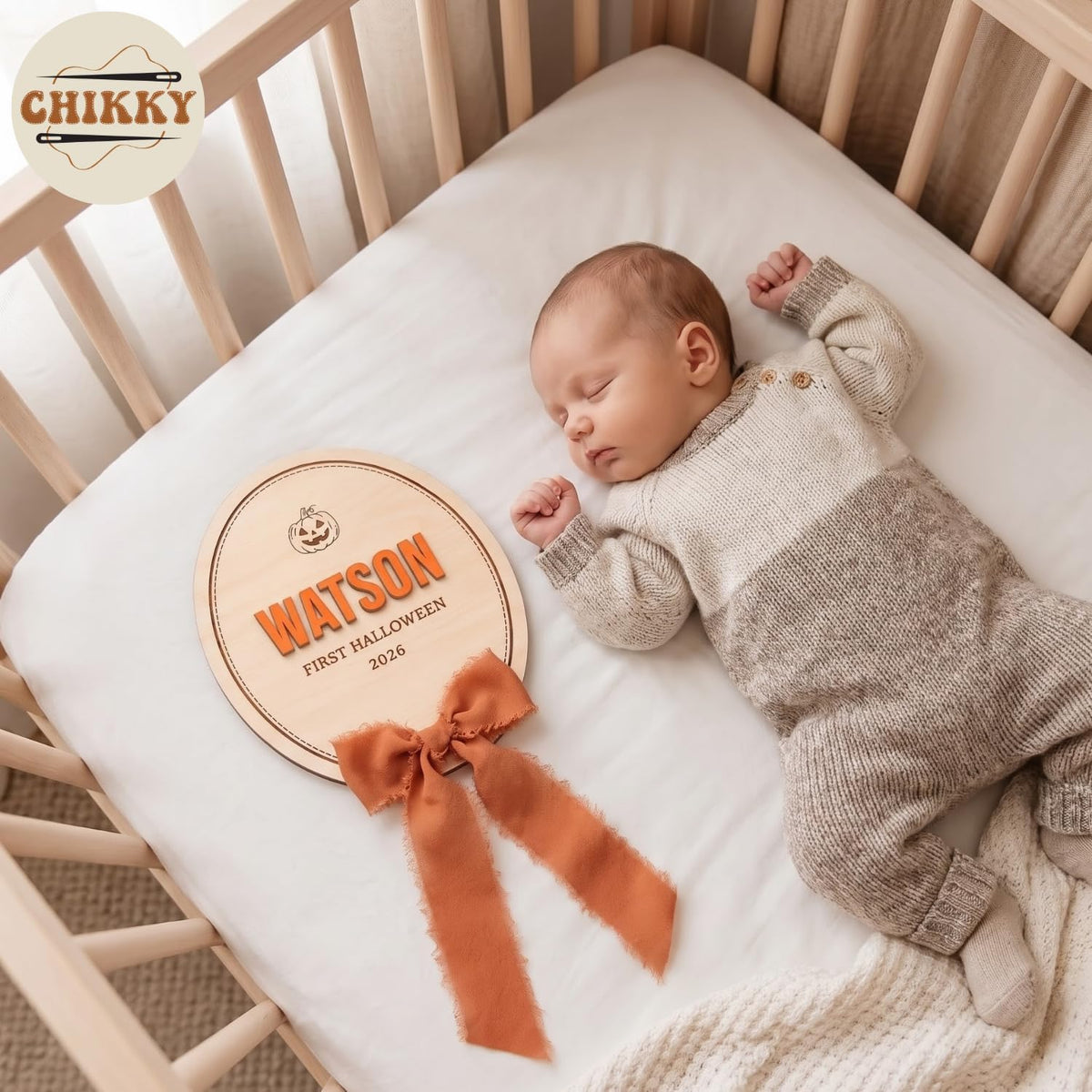 Personalized Wooden Birth Announcement Sign — image 4
