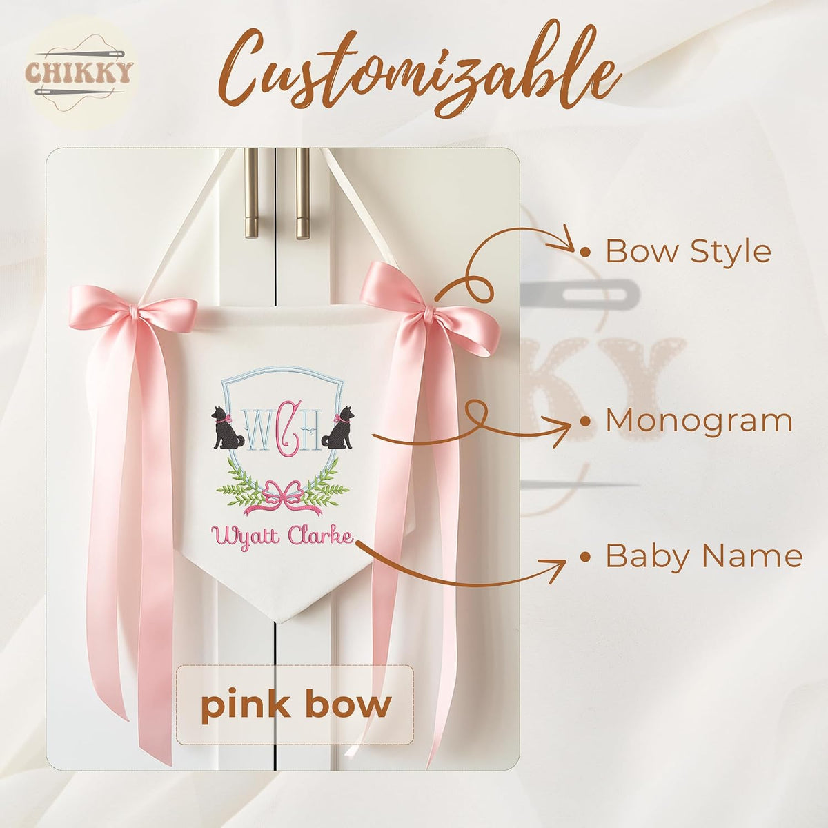 Personalized Embroidered Baby Name Banner — 12 — image 5