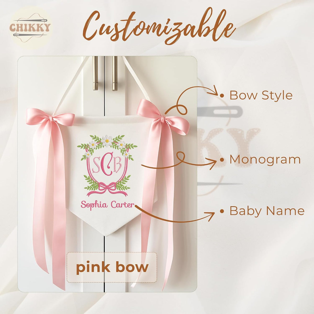 Personalized Embroidered Baby Name Banner — 7 — image 5