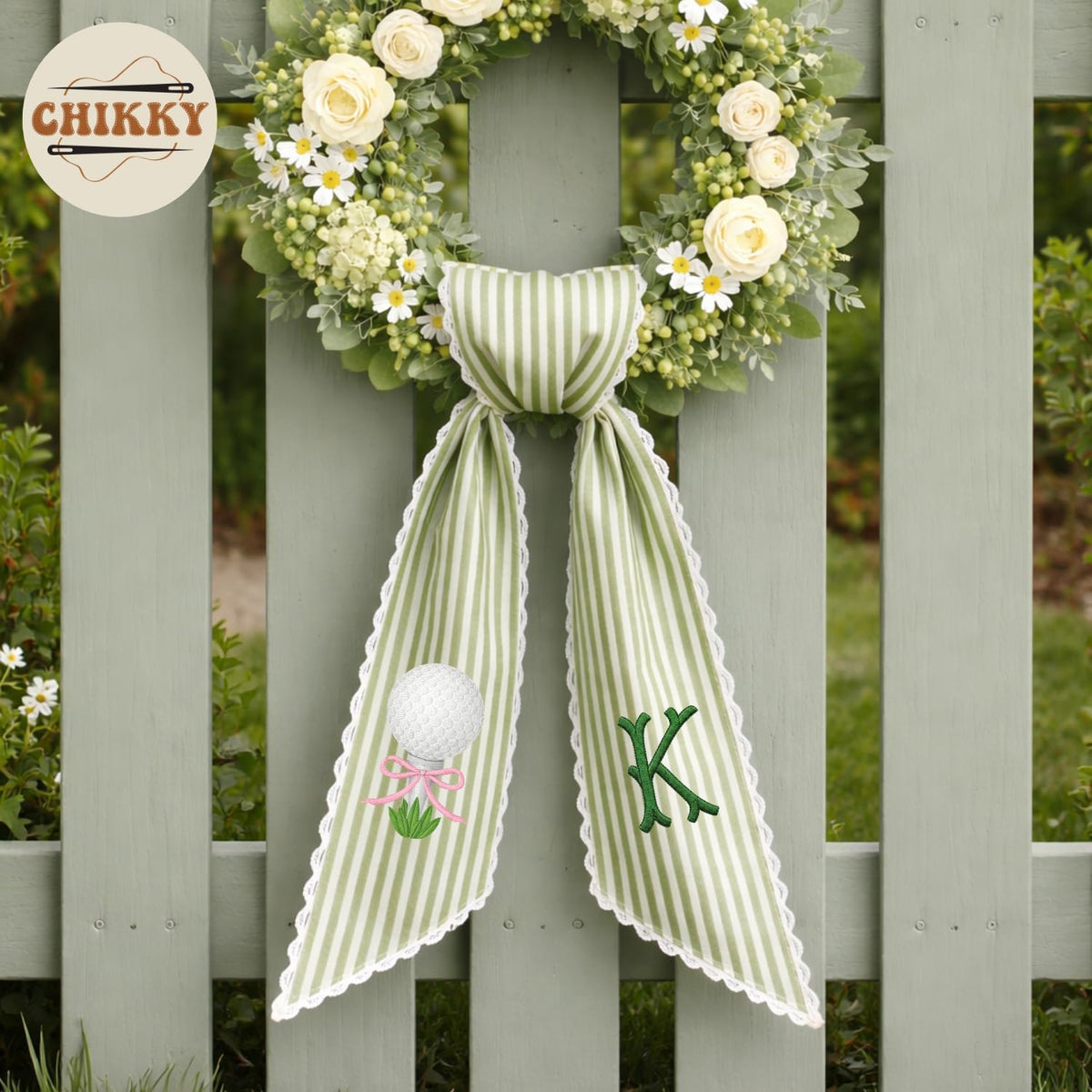 Monogram Personalized Wreath Sash — 7 - Golf Master — image 2