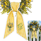 Monogram Personalized Wreath Sash — 1 - Yellow Tulip