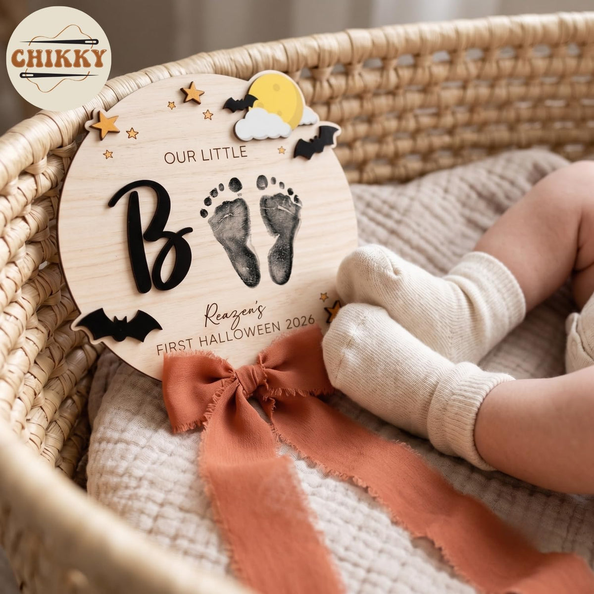 Personalized Wooden Birth Announcement Sign — image 2