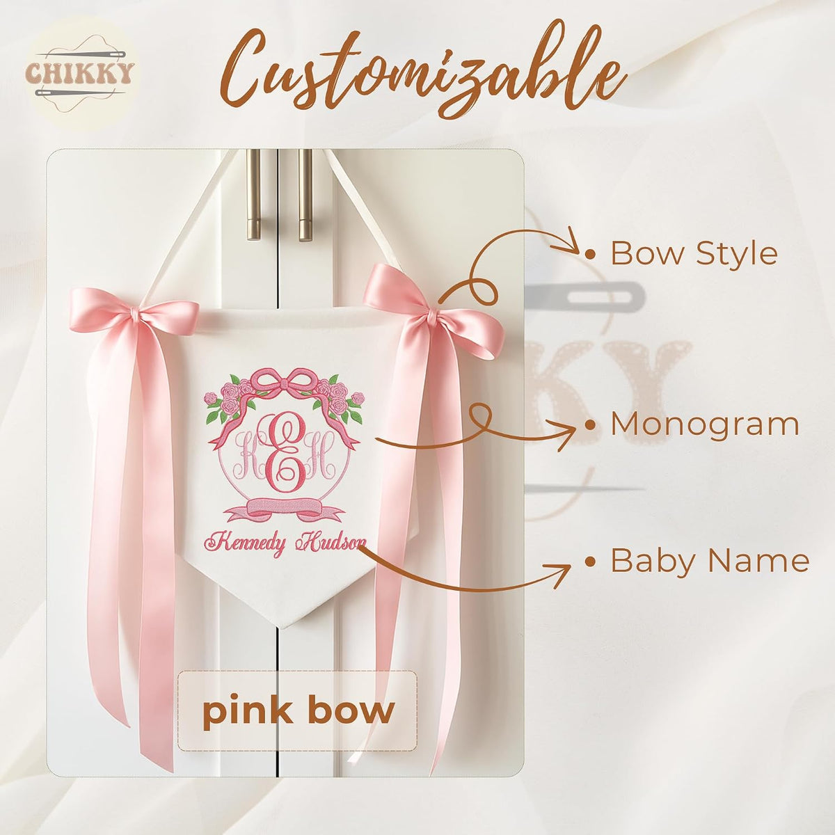 Personalized Embroidered Baby Name Banner — 3 — image 5