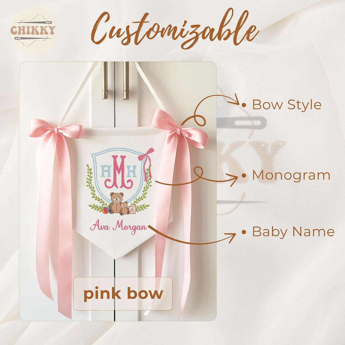 Personalized Embroidered Baby Name Banner — 6 — image 5