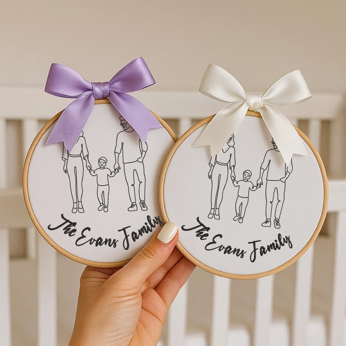 Personalized Embroidered Baby Name Hoop — 16 - custom photo — image 3