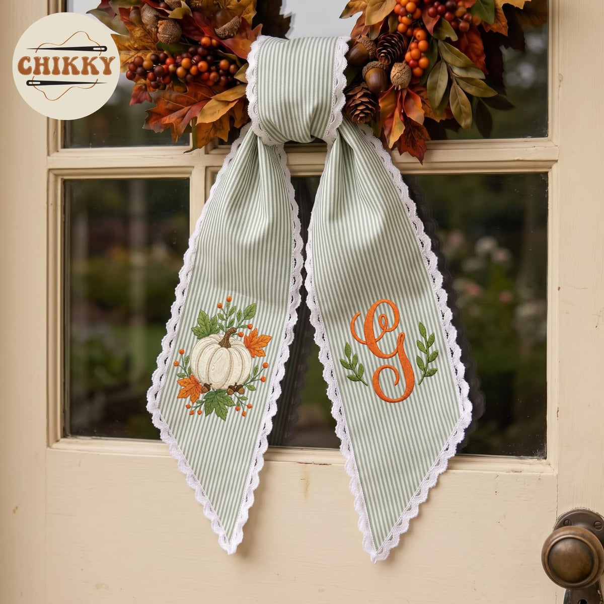 Halloween Personalized Wreath Sash — image 2