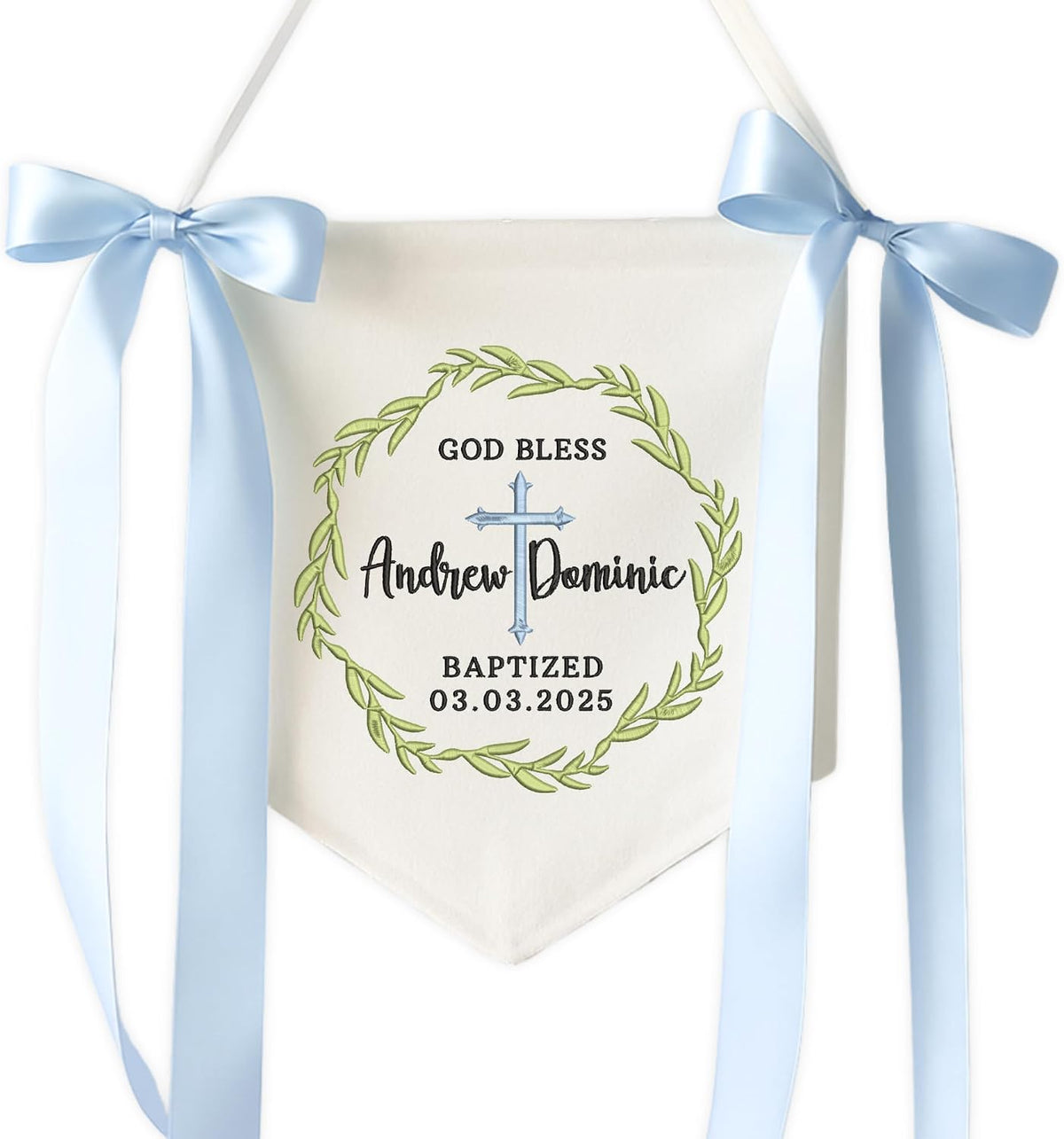 Personalized Embroidered Baby Name Banner — 9