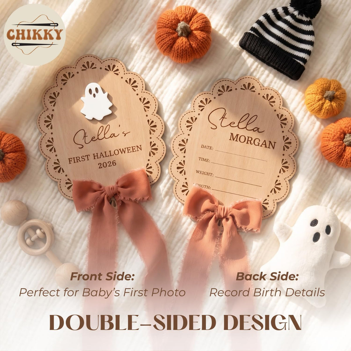 Personalized Wooden Birth Announcement Sign — image 7