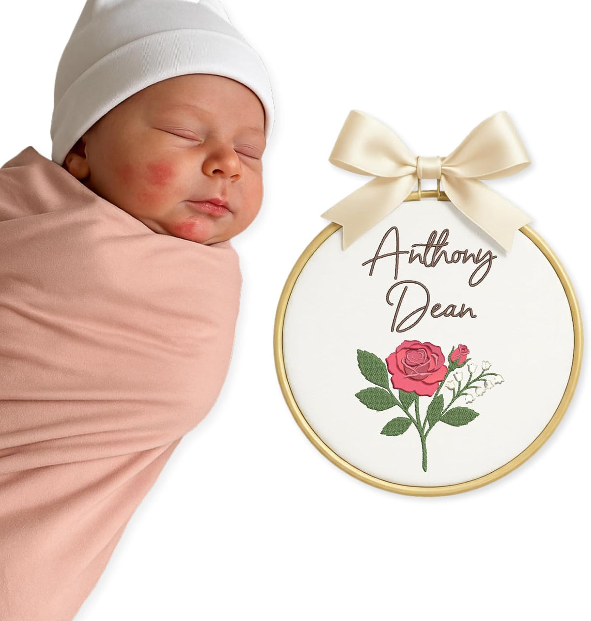 Personalized Embroidered Baby Name Hoop — 15