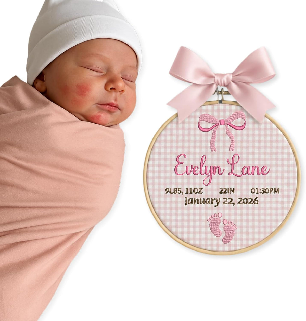 Personalized Embroidered Baby Name Hoop — 12