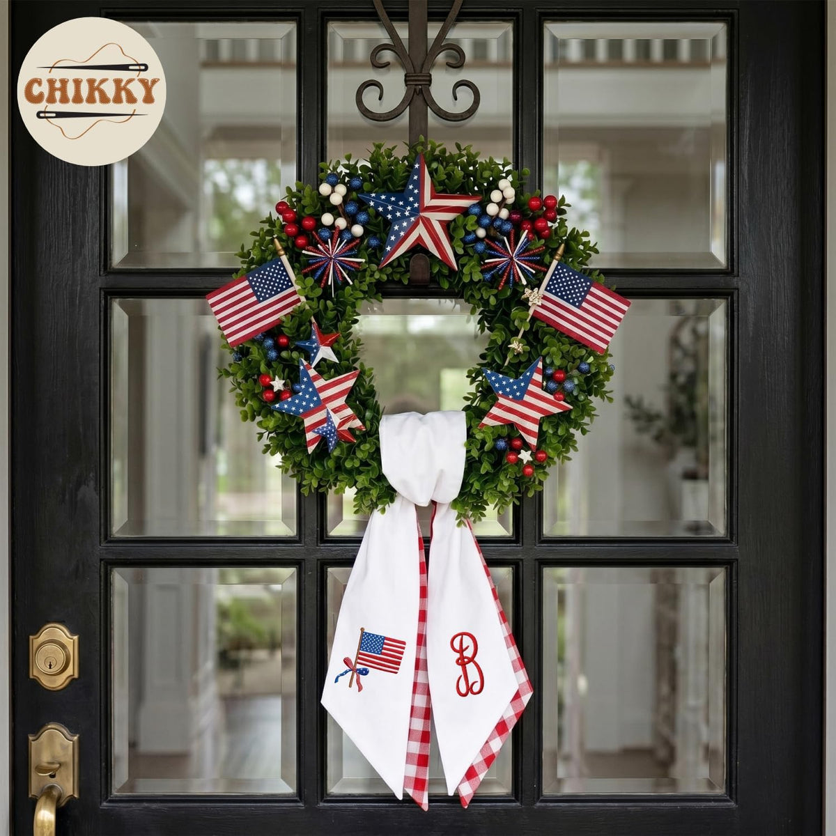 Patriotic Personalized Wreath Sash — 11 - American Flag — image 5