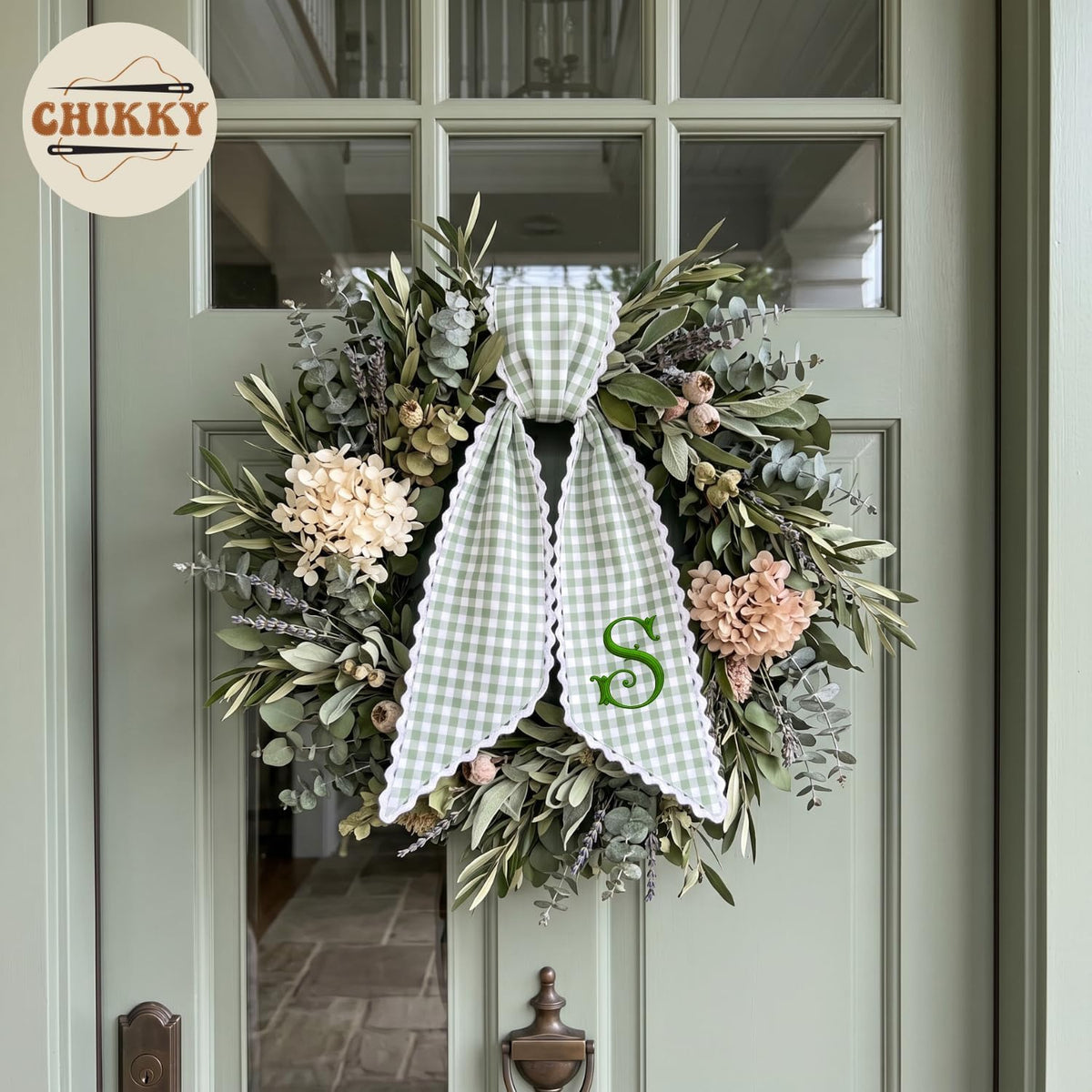 Monogram Personalized Wreath Sash — 4 - Initial Name — image 4