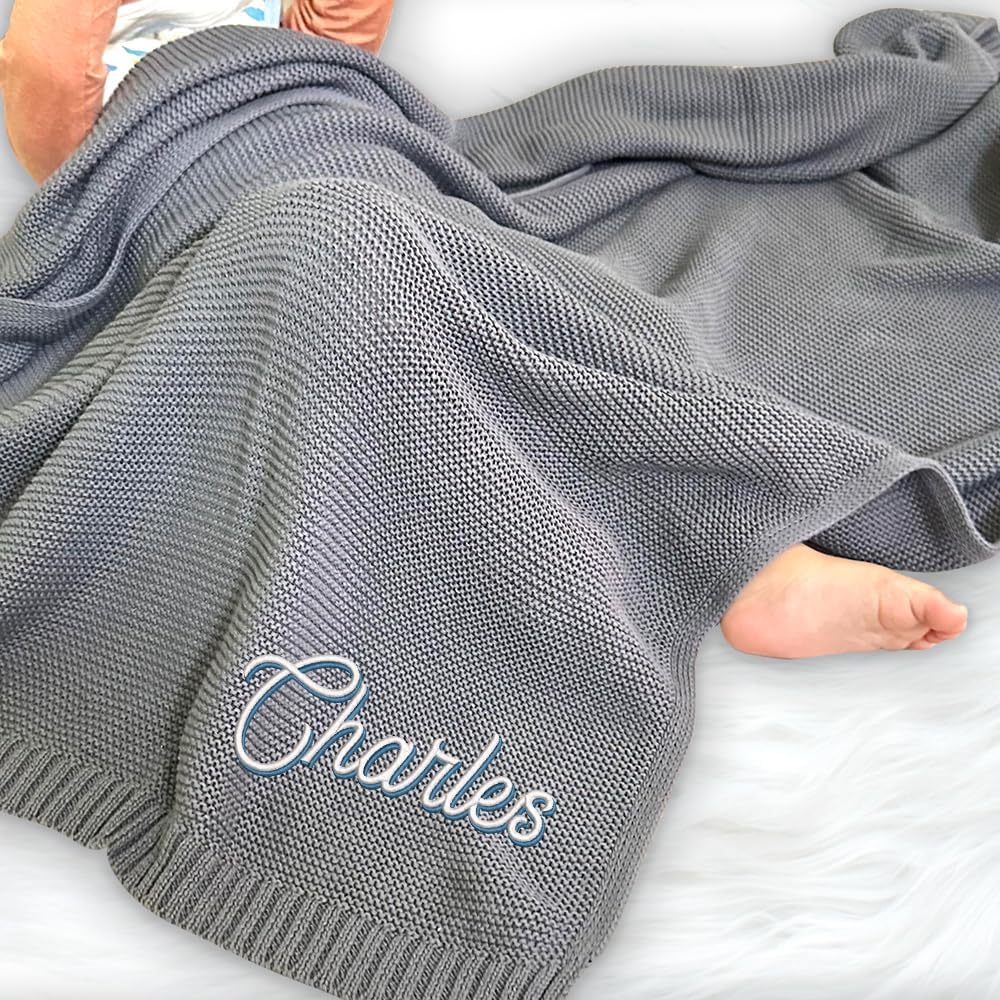 Personalized Knit Baby Blanket — 10 - Name — image 5