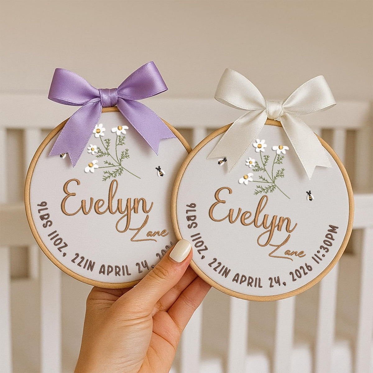 Personalized Embroidered Baby Name Hoop — 8 — image 3
