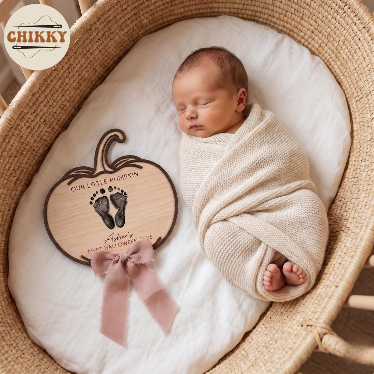 Personalized Wooden Birth Announcement Sign — image 2