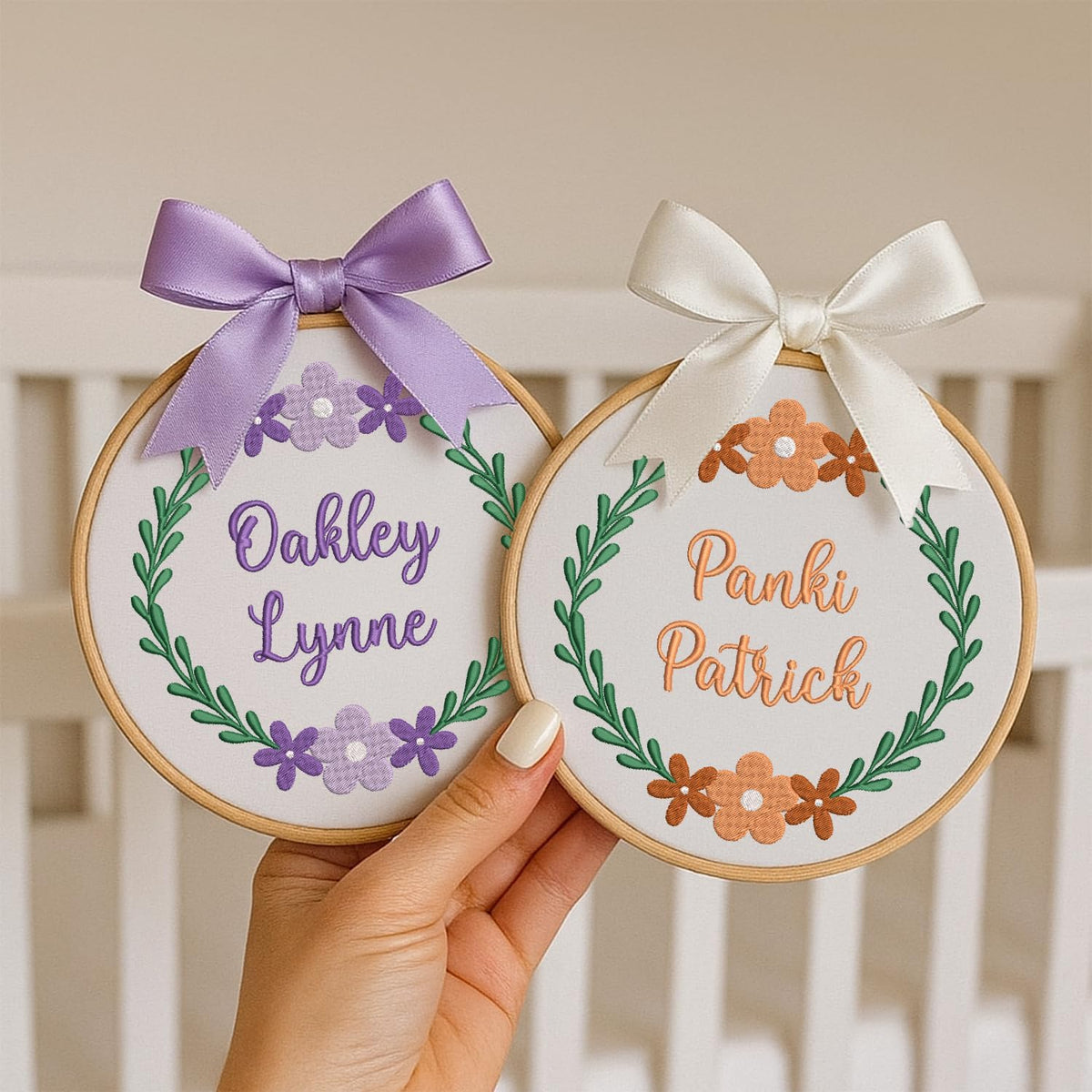 Personalized Embroidered Baby Name Hoop — 5 — image 3