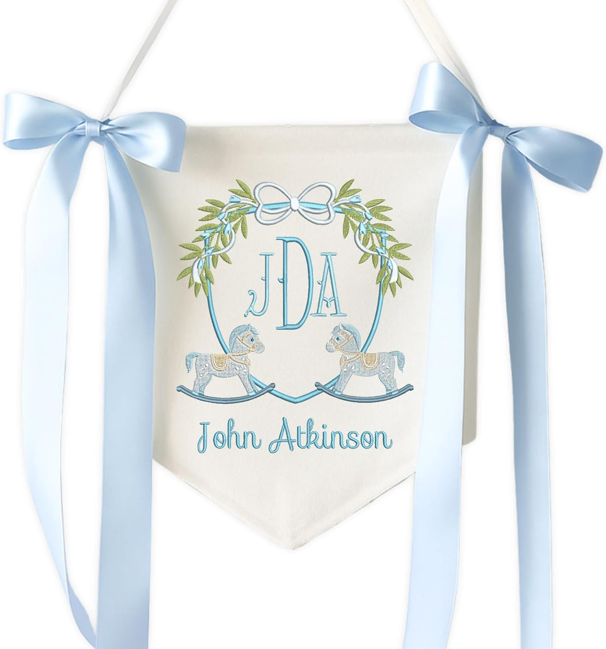 Personalized Embroidered Baby Name Banner — 15