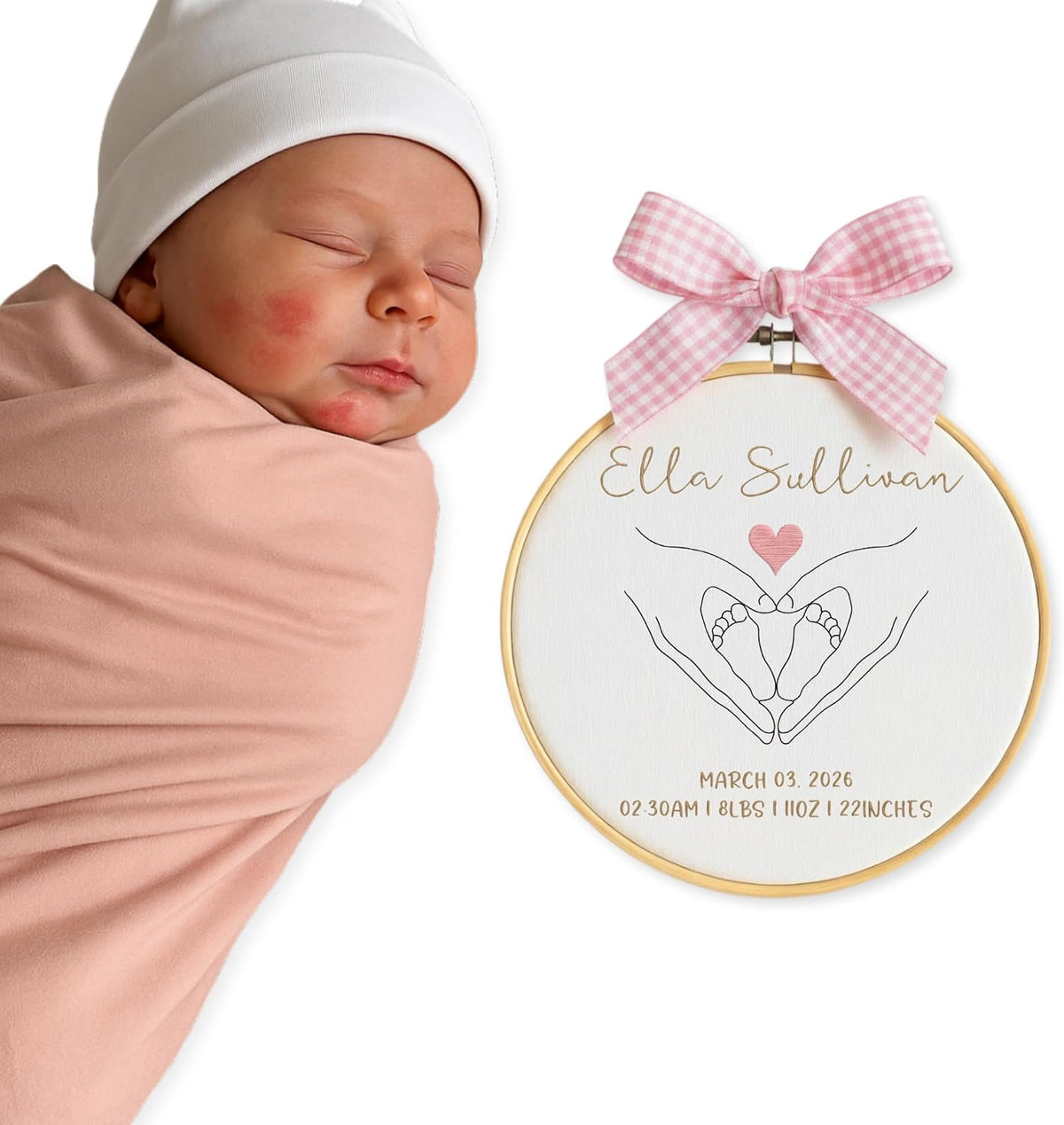 Personalized Embroidered Baby Name Hoop — 8