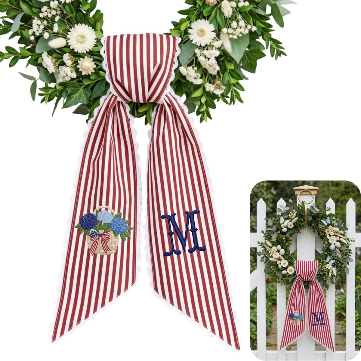 Patriotic Personalized Wreath Sash