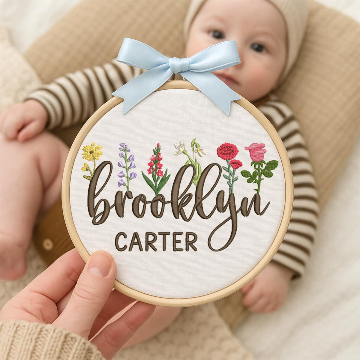 Personalized Embroidered Baby Name Hoop — 12 — image 5