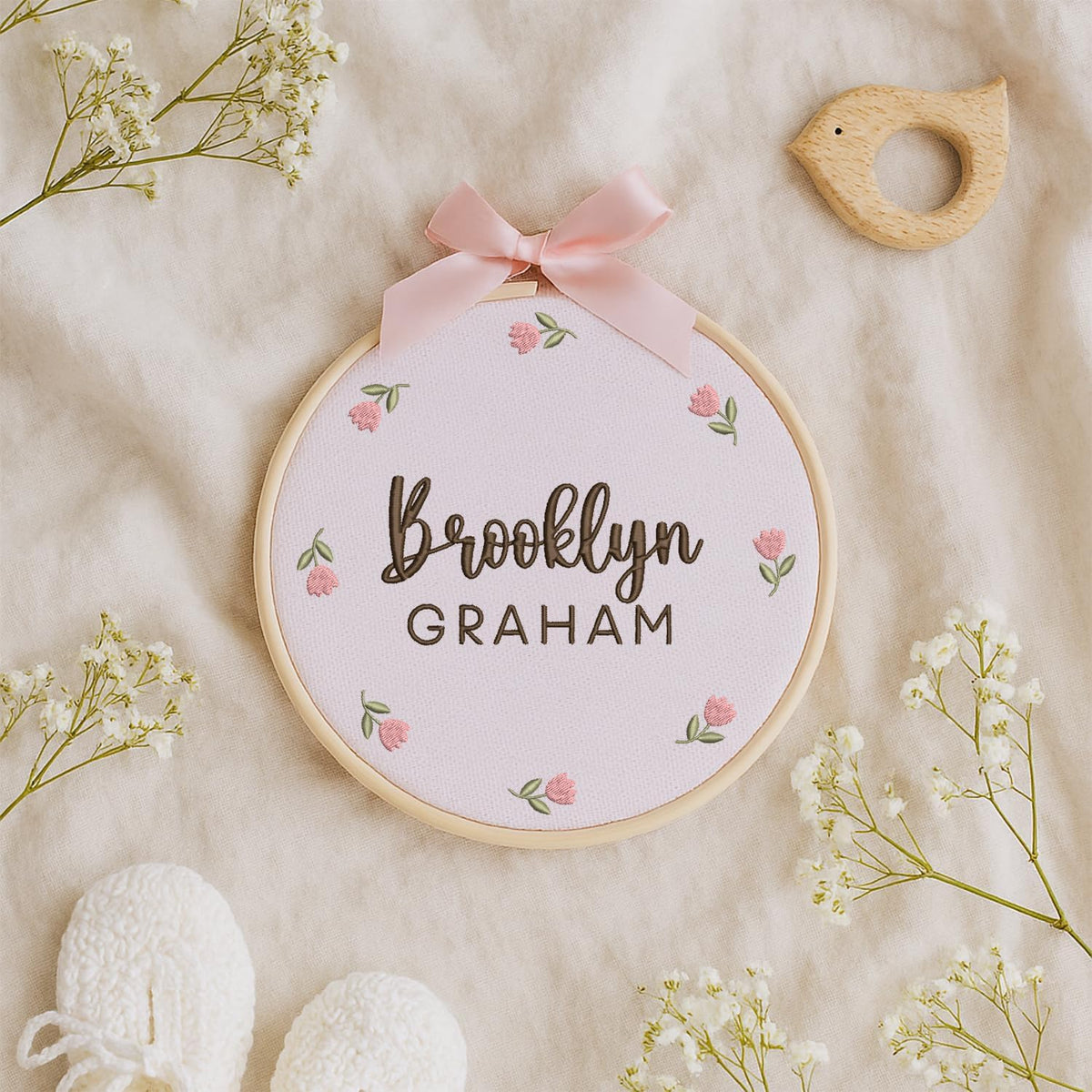 Personalized Embroidered Baby Name Hoop — 17 — image 8